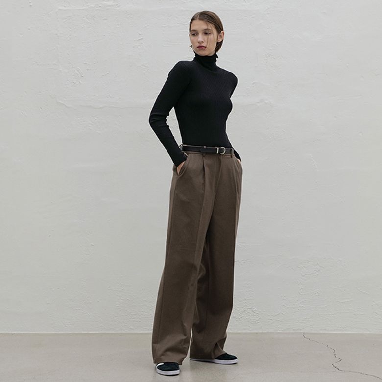 ESSENTIAL WINTER TUCK WIDE LONG PANTS(Z-PT-5465)