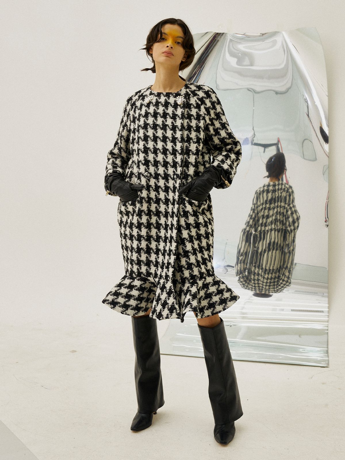 그리디어스(GREEDILOUS) Houndtooth Mermaid Tail Coat- Dress