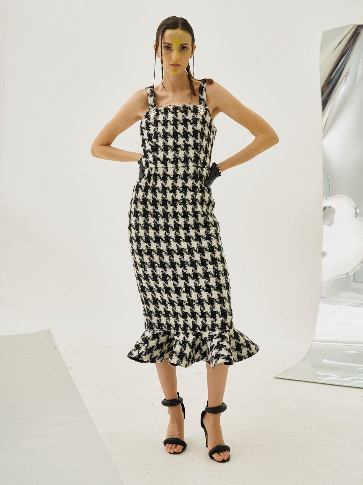 그리디어스(GREEDILOUS) Tweed Houndstooth Mermaid Tail Dress