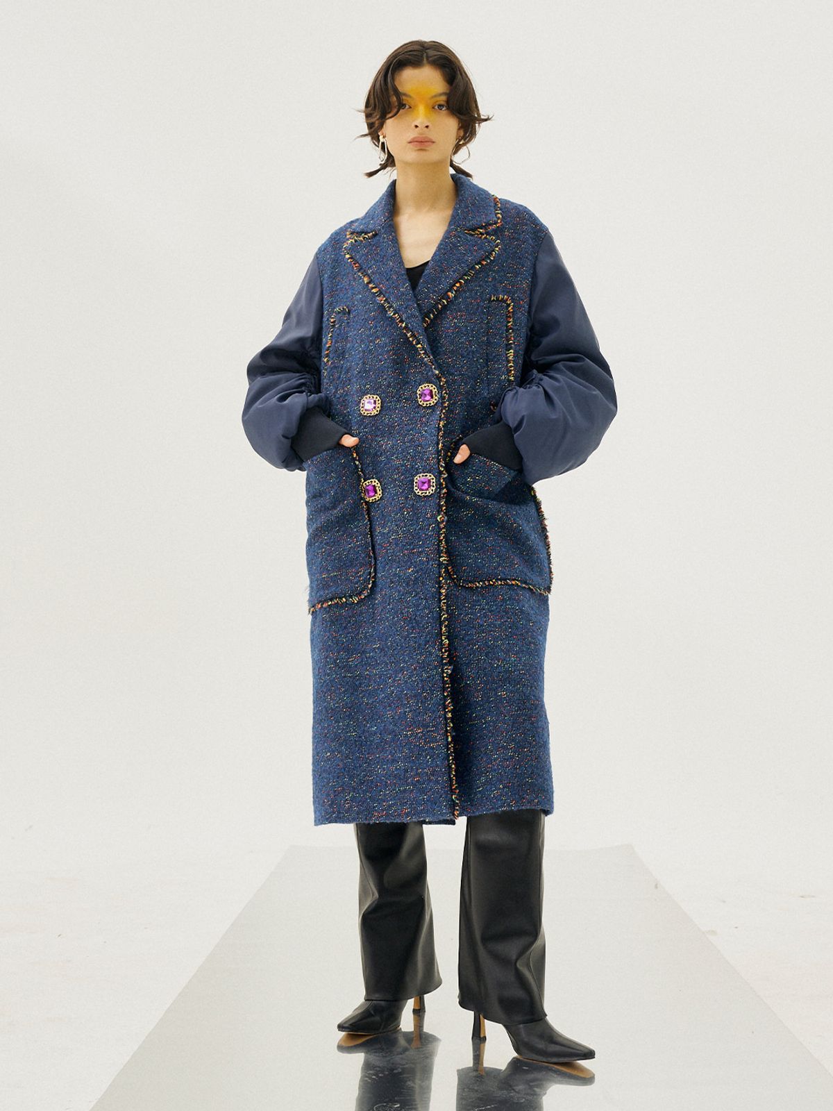 그리디어스(GREEDILOUS) Bomber-Meets-Tweed Coat
