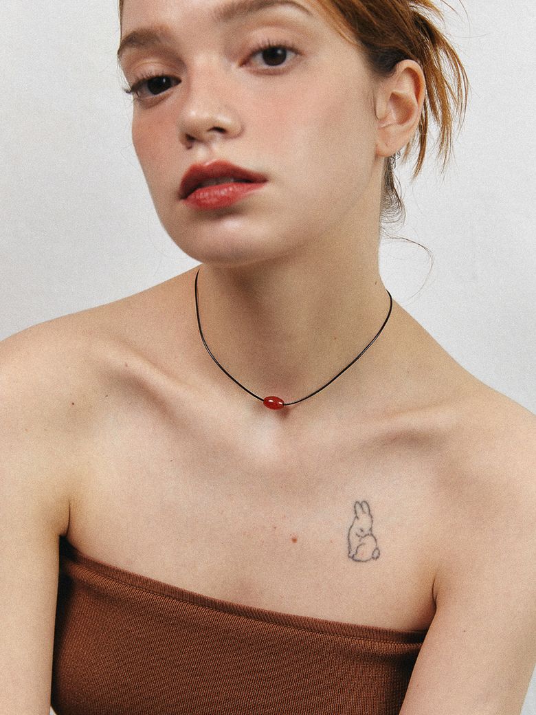 Candy Leather Choker.(2color)