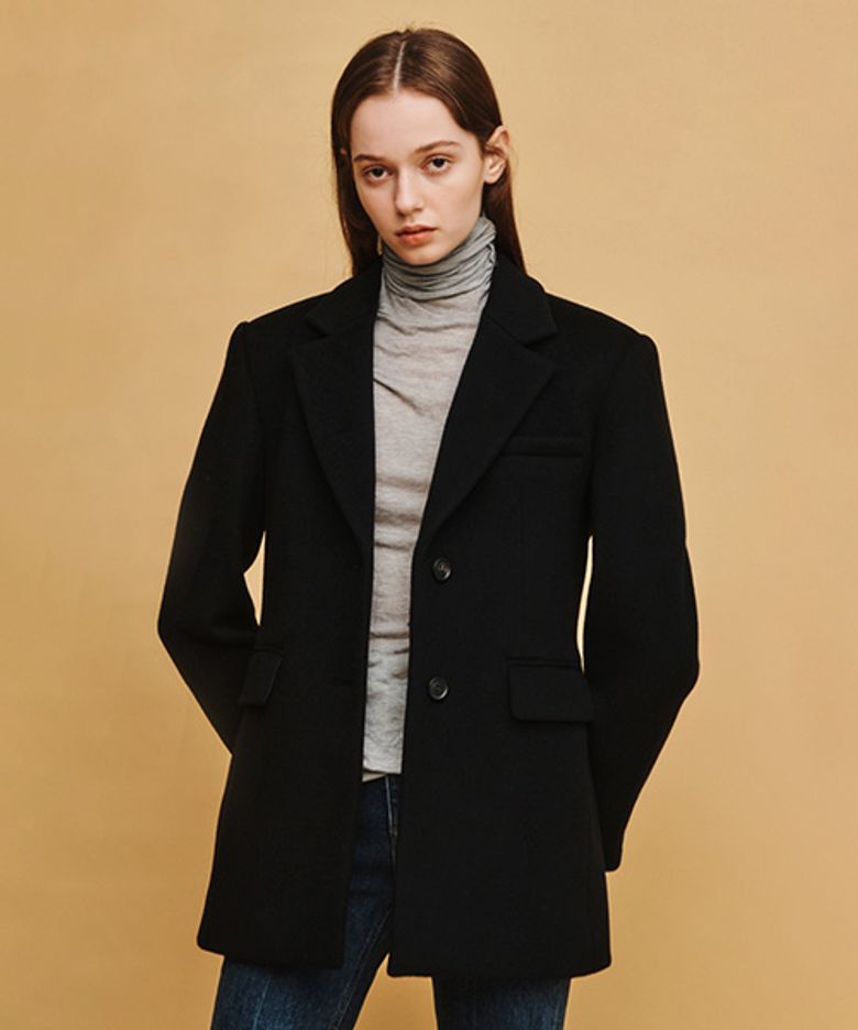 WOOL SEMI A LINE JK (BK)
