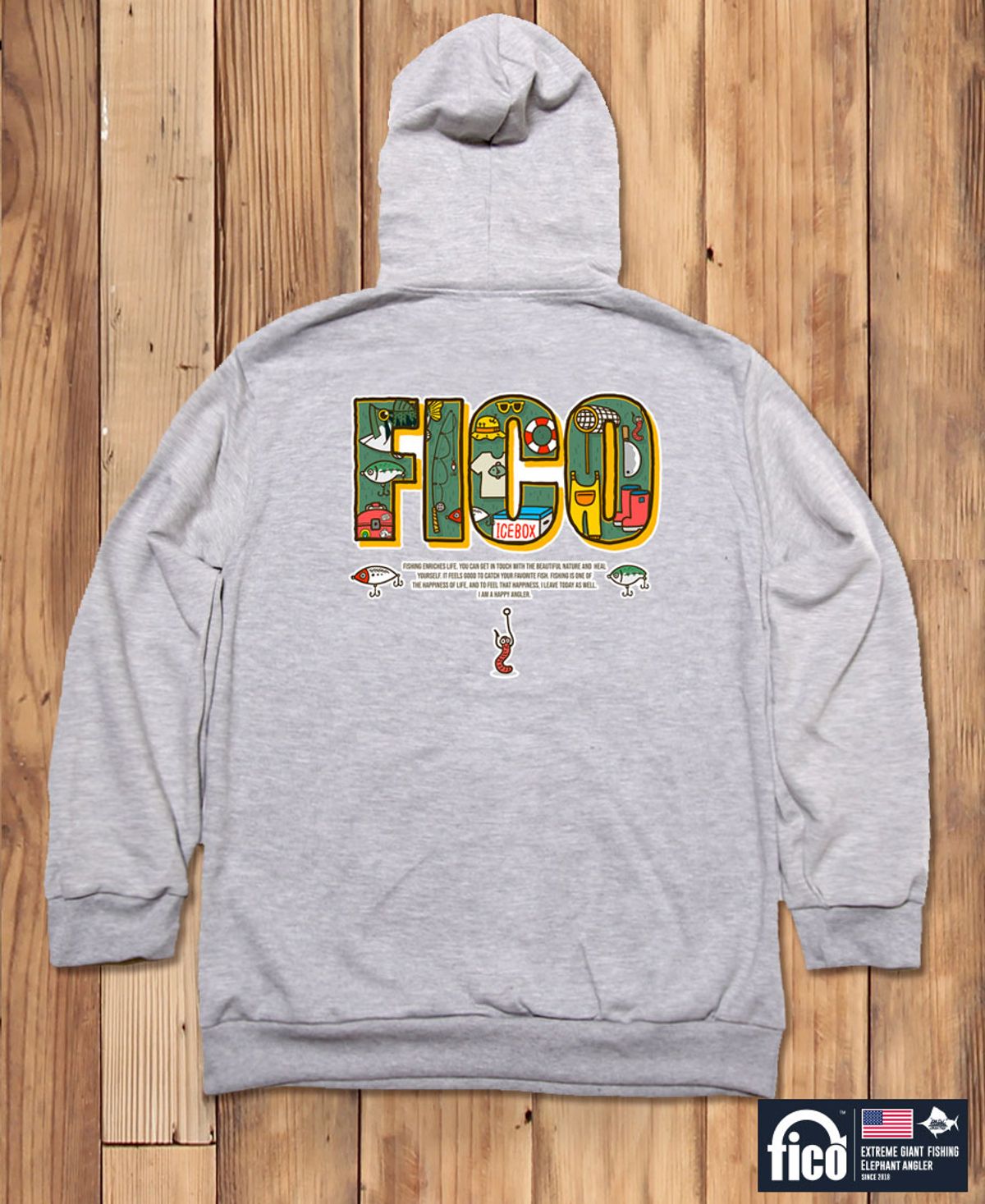 돌돌(DOLDOL) FICO-HOODY-104  익스트림 낚시 브랜드  피코 캐릭터 그래픽 후드티 후디