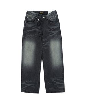 언밸런스 벌룬 데님 팬츠_black