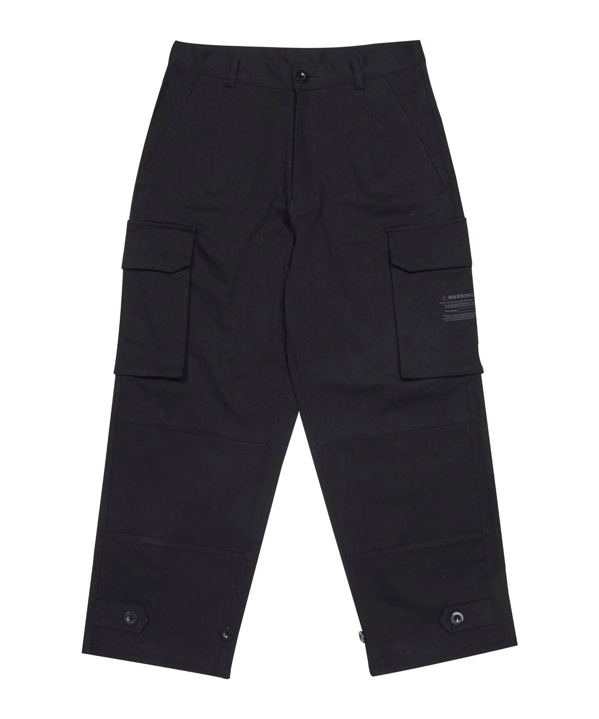 스티그마(STIGMA) 10s TWILL COTTON WIDE PARACHUTE PANTS BLACK