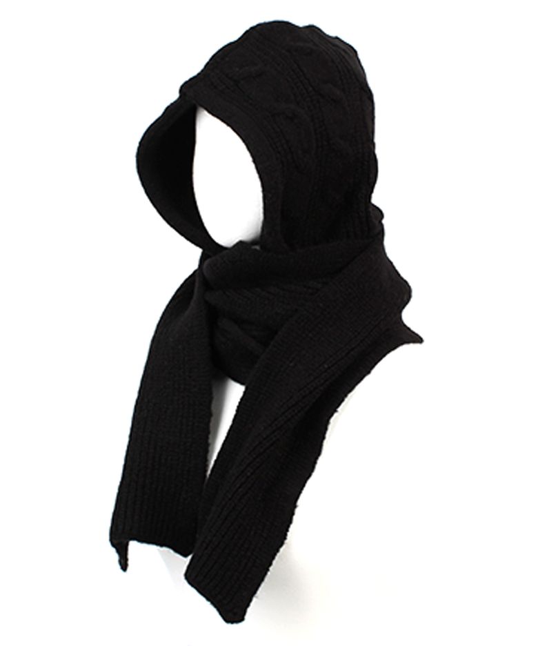 Wool Twist Black Muffler Balaclava 바라클라바