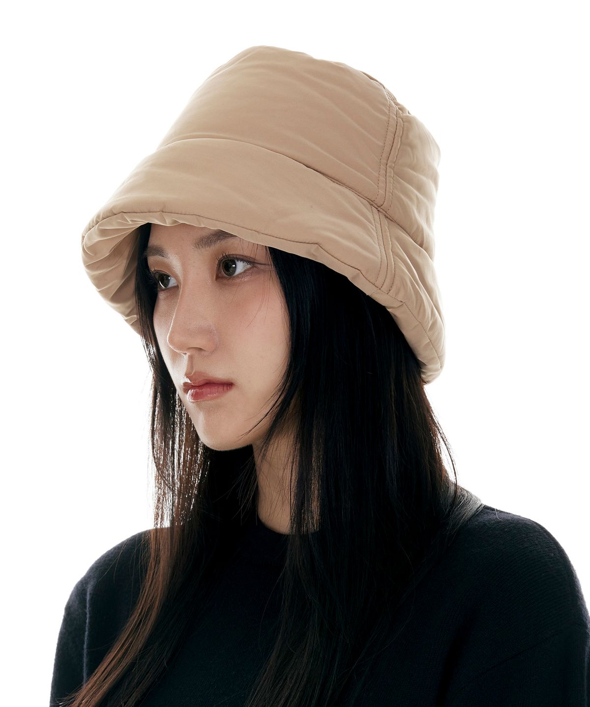 루오에스팩(LUOESPAC) 솔리드 패딩 버킷햇 (베이지)