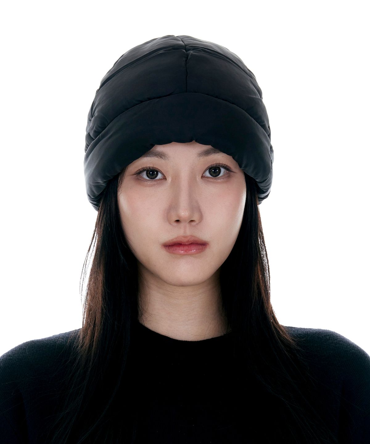 루오에스팩(LUOESPAC) 솔리드 패딩 비니 (블랙)
