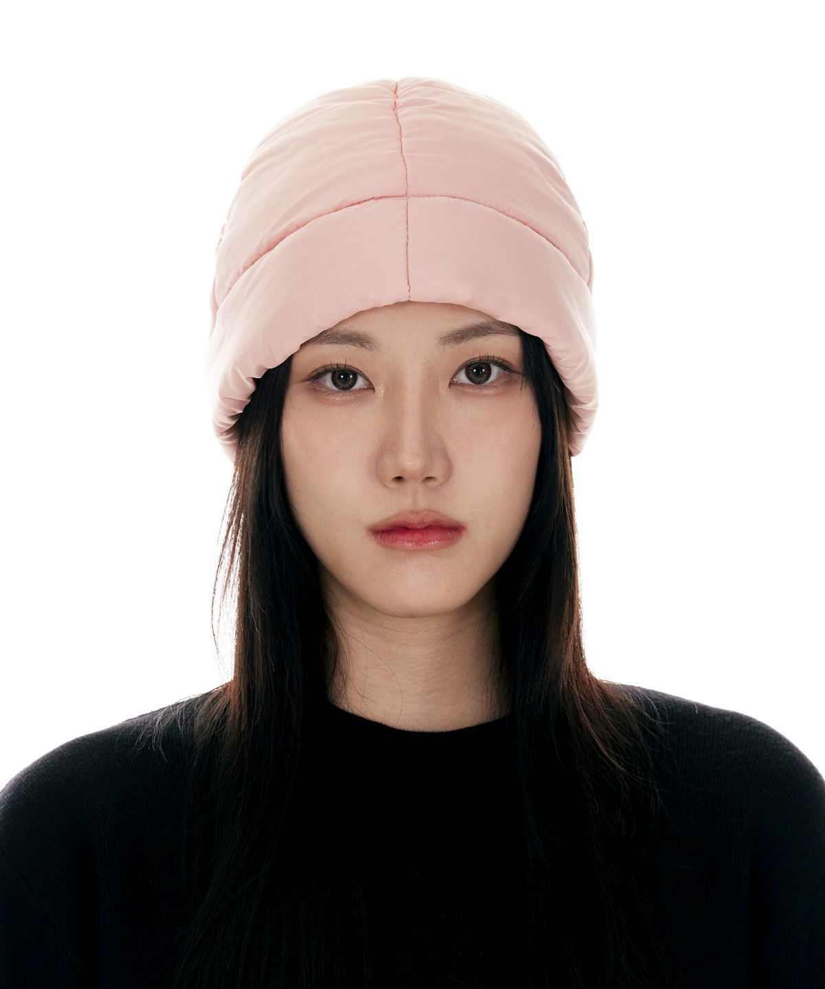 루오에스팩(LUOESPAC) 솔리드 패딩 비니 (핑크)