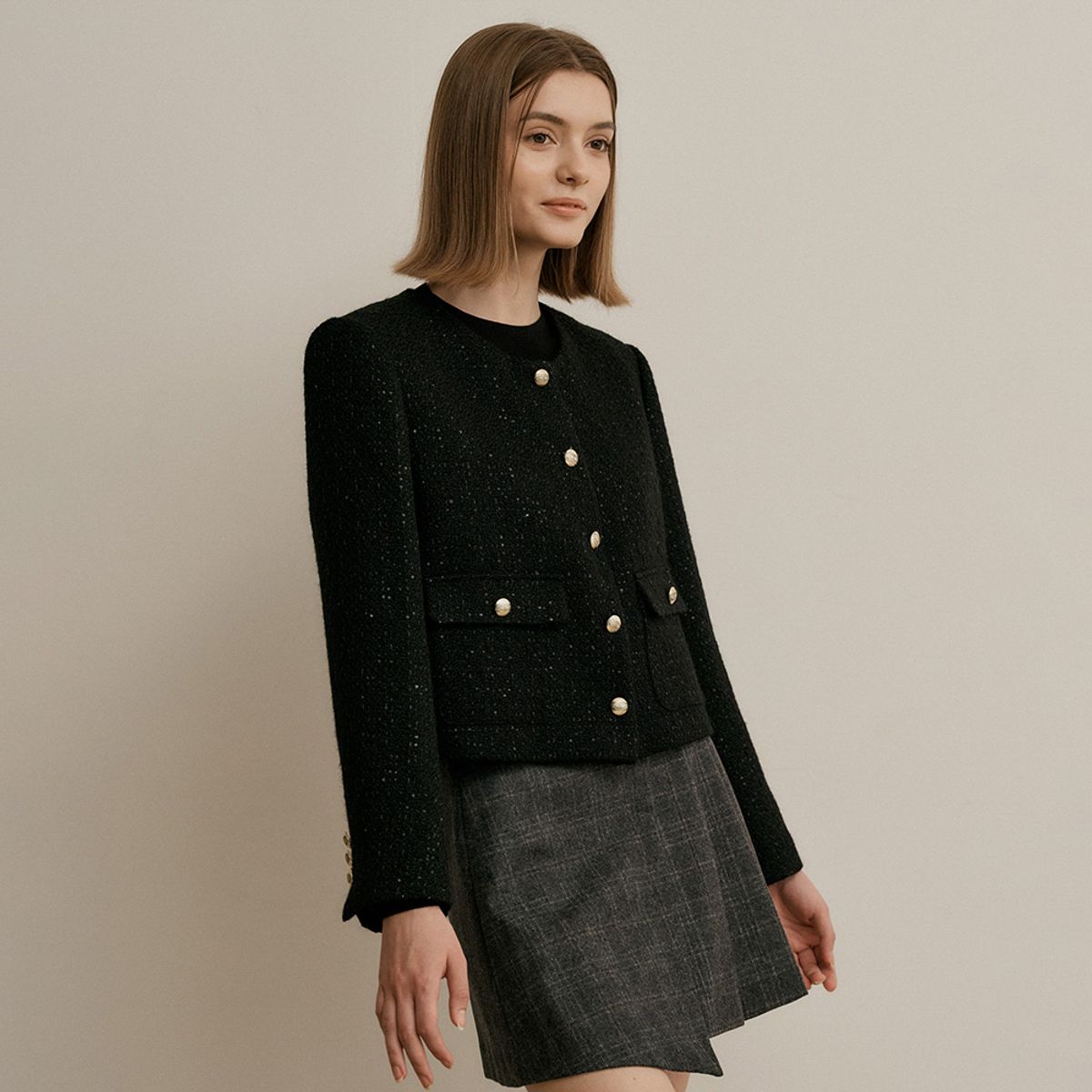 웬스데이딜라잇(WEDNESDAY DELIGHT) WD_High-end tweed jacket