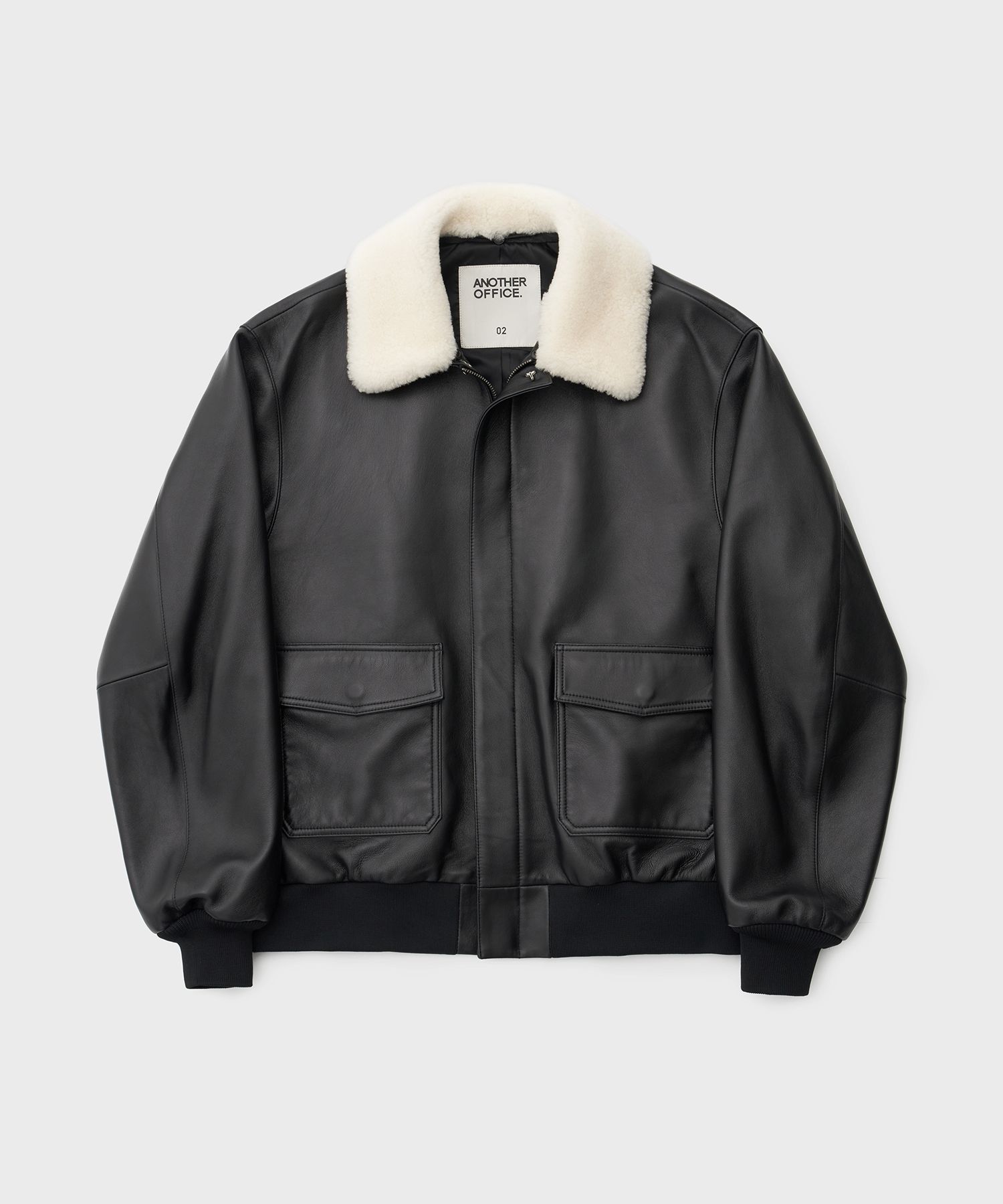 MUSINSA公式 | ANOTHER OFFICE Lambskin A2 Flight Jacket (Nappa-Black)