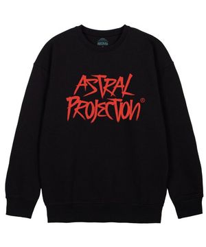 그래피티 레터링 루즈핏 맨투맨_블랙