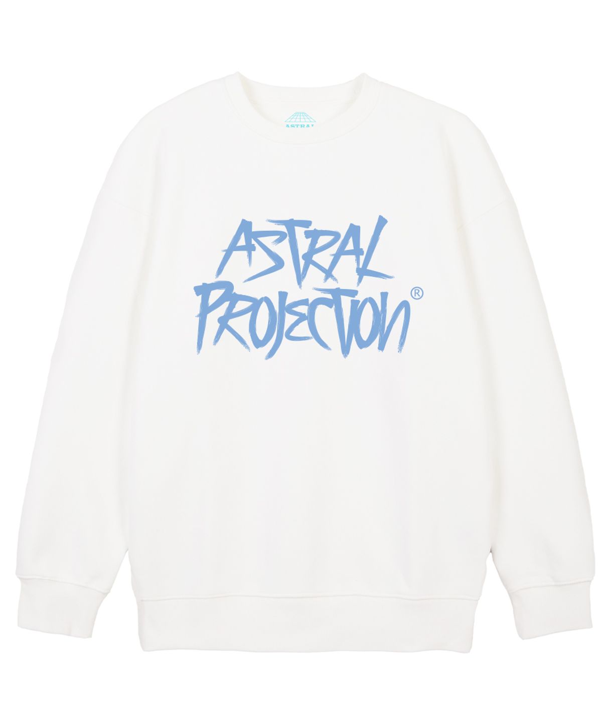 아스트랄 프로젝션(ASTRAL PROJECTION) 그래피티 레터링 루즈핏 맨투맨_화이트
