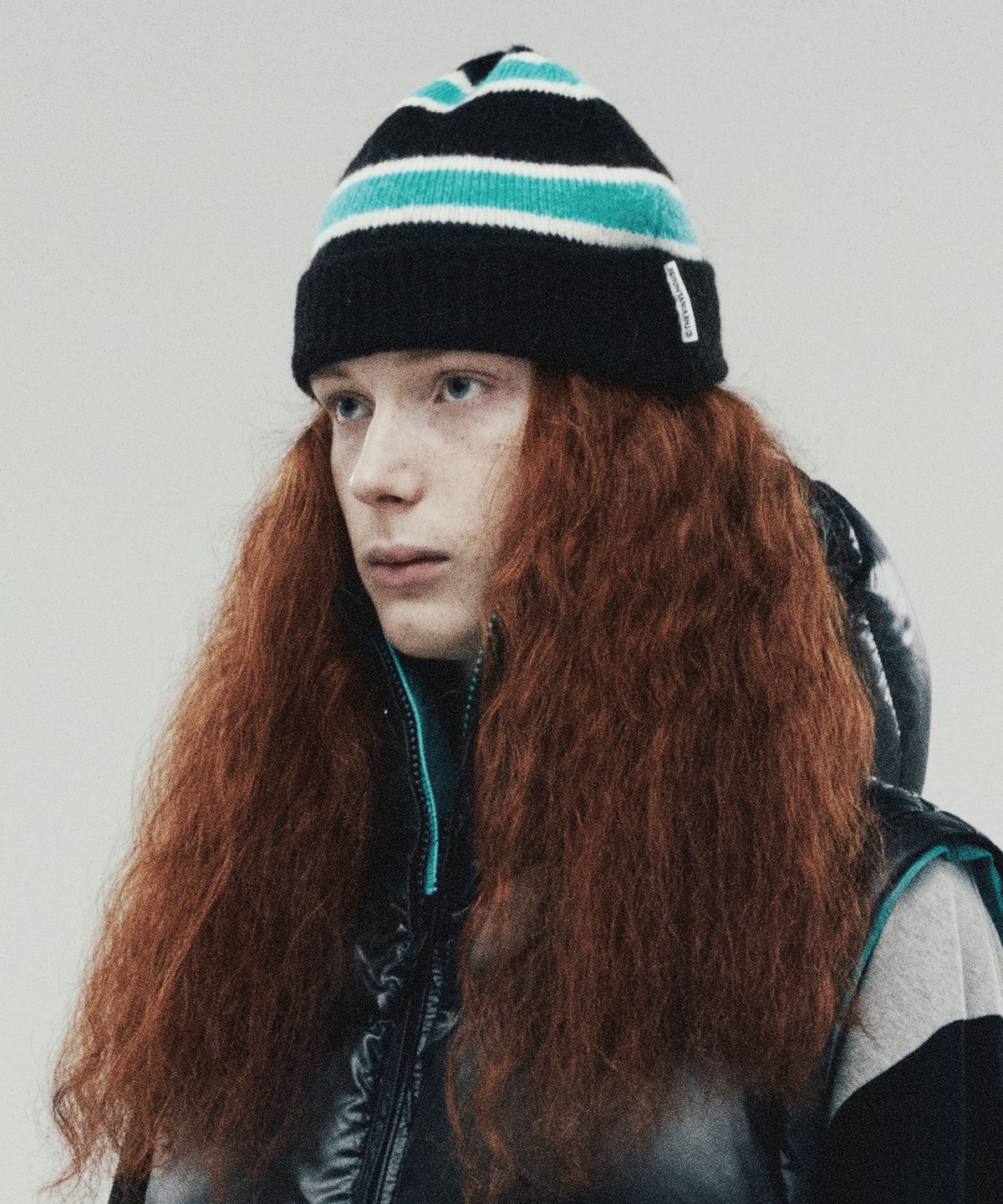 더바이닐하우스(THEVINYLHOUSE) MOHAIR STRIPED BEANIE MINT (VH2DFUAB23A)