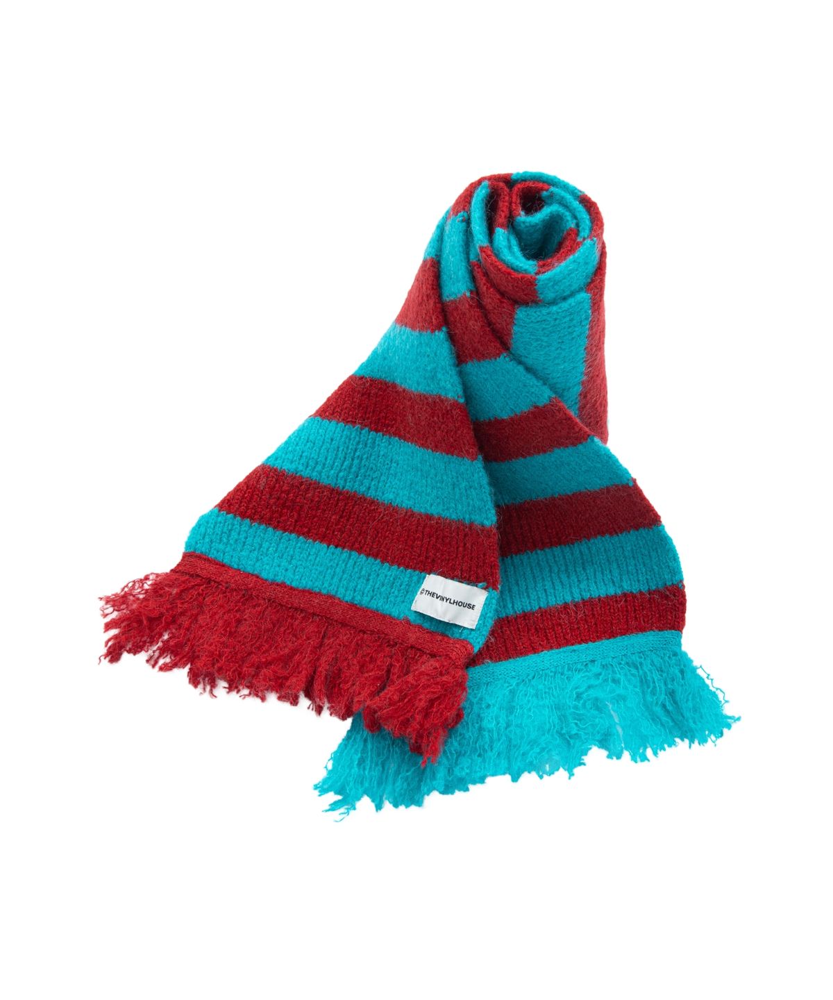 더바이닐하우스(THEVINYLHOUSE) MOHAIR STRIPED SCARF RED (VH2DFUAB70A)
