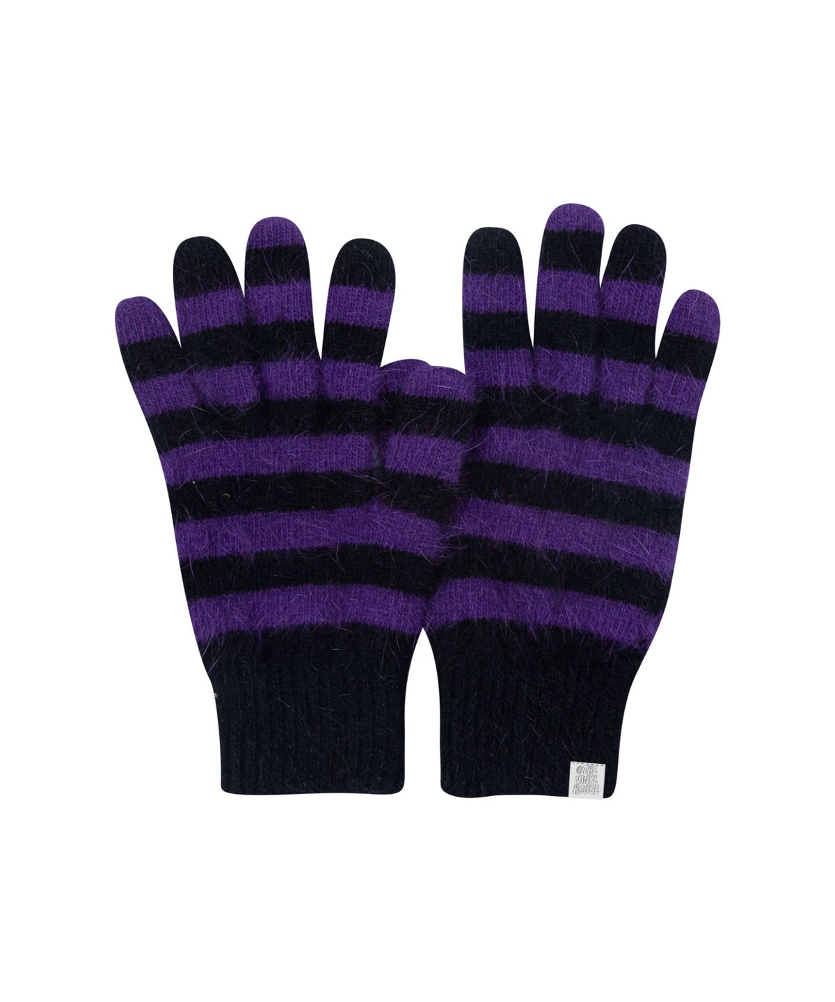 더바이닐하우스(THEVINYLHOUSE) MOHAIR STRIPED GLOVES PURPLE (VH2DFUAB80A)