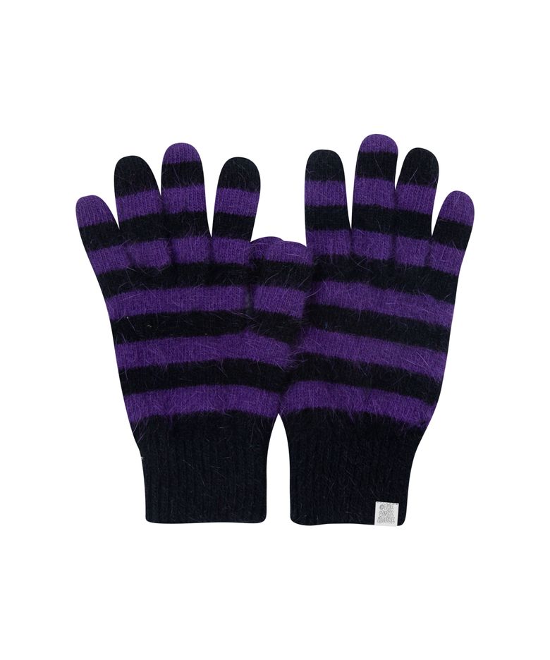 MOHAIR STRIPED GLOVES PURPLE (VH2DFUAB80A)