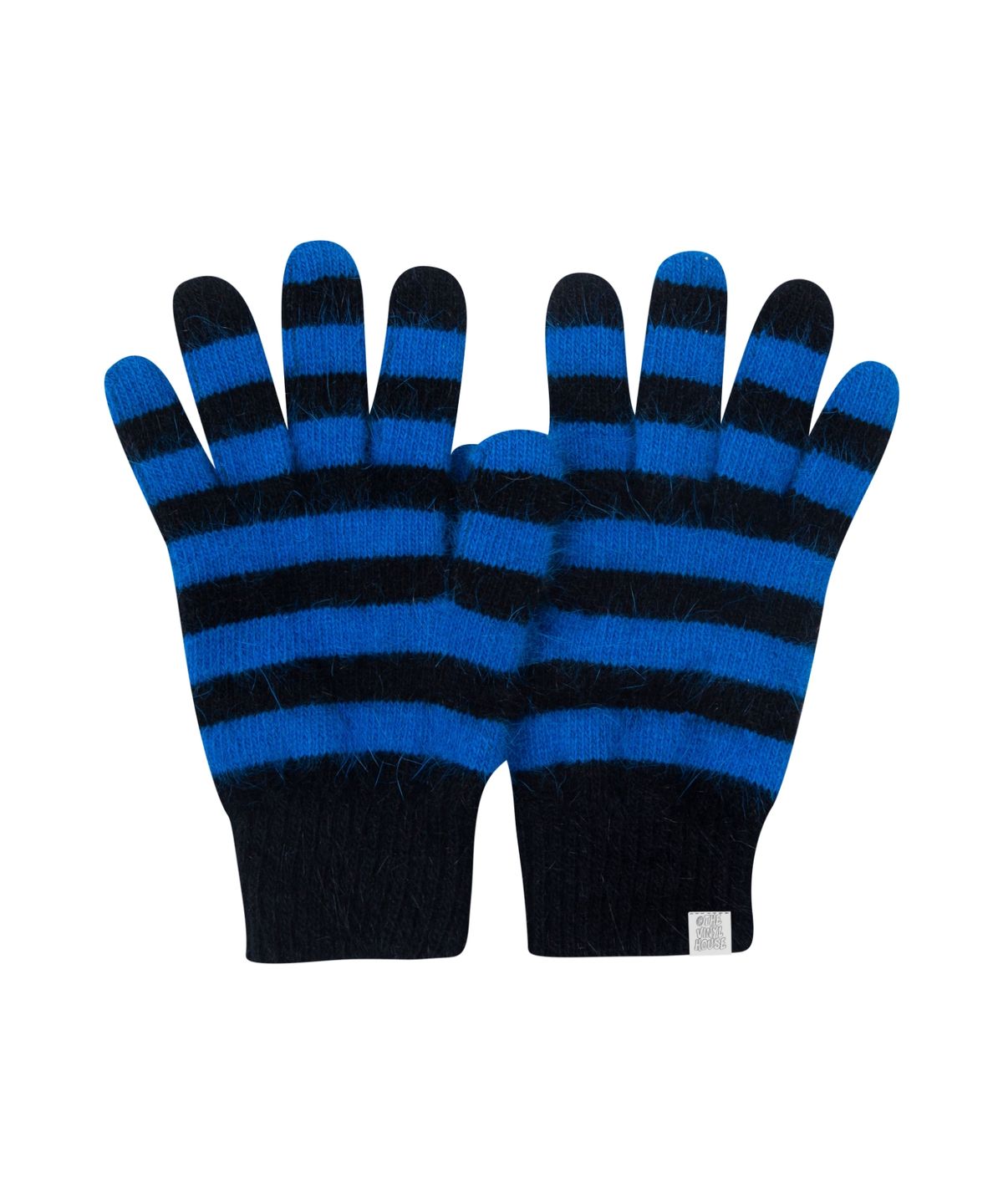 더바이닐하우스(THEVINYLHOUSE) MOHAIR STRIPED GLOVES BLUE (VH2DFUAB80A)
