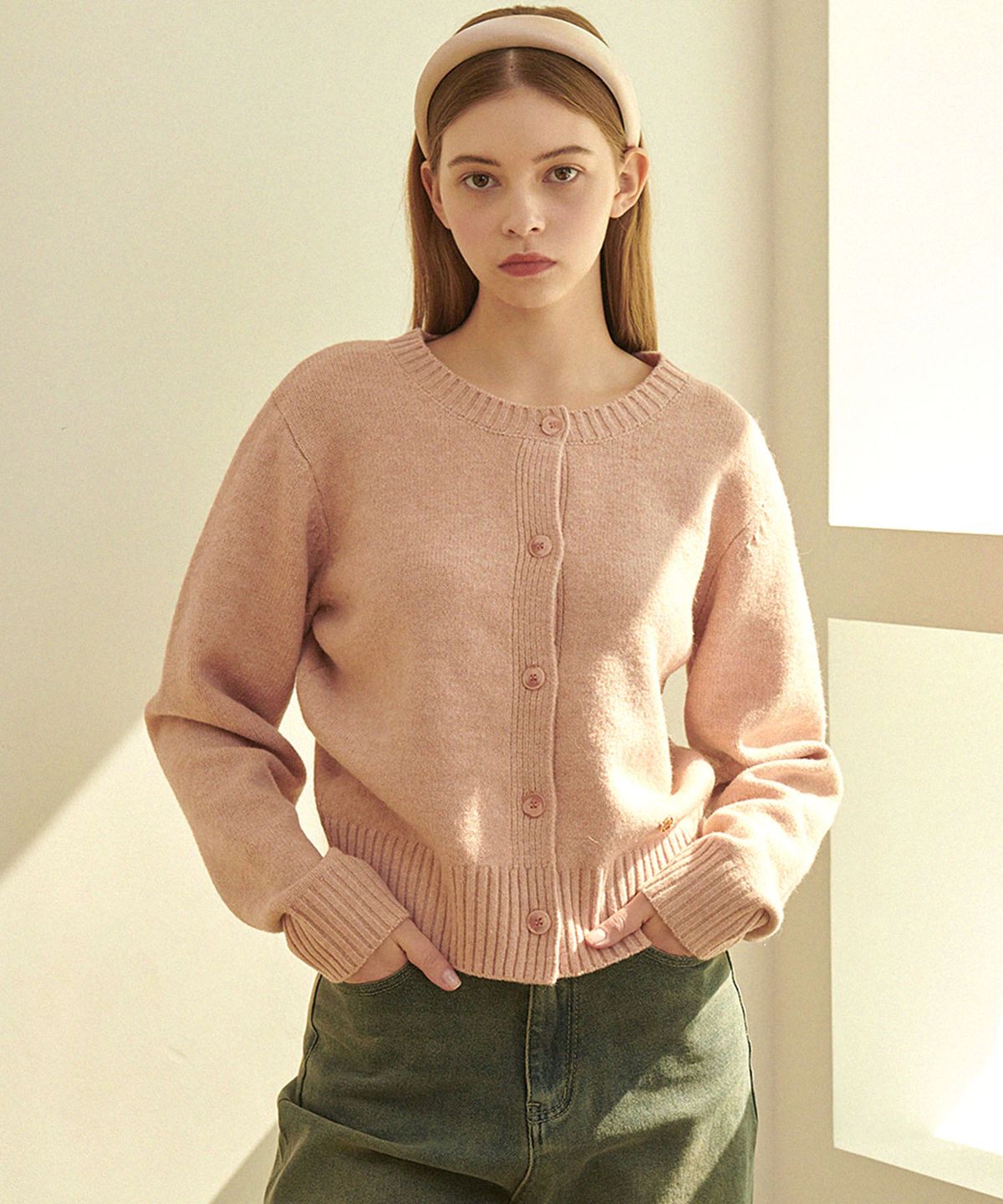 미케네(MICANE) 아네모네 울 베이직 가디건