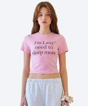 슬립모어 크롭 숏 슬리브 티셔츠 (4colors)