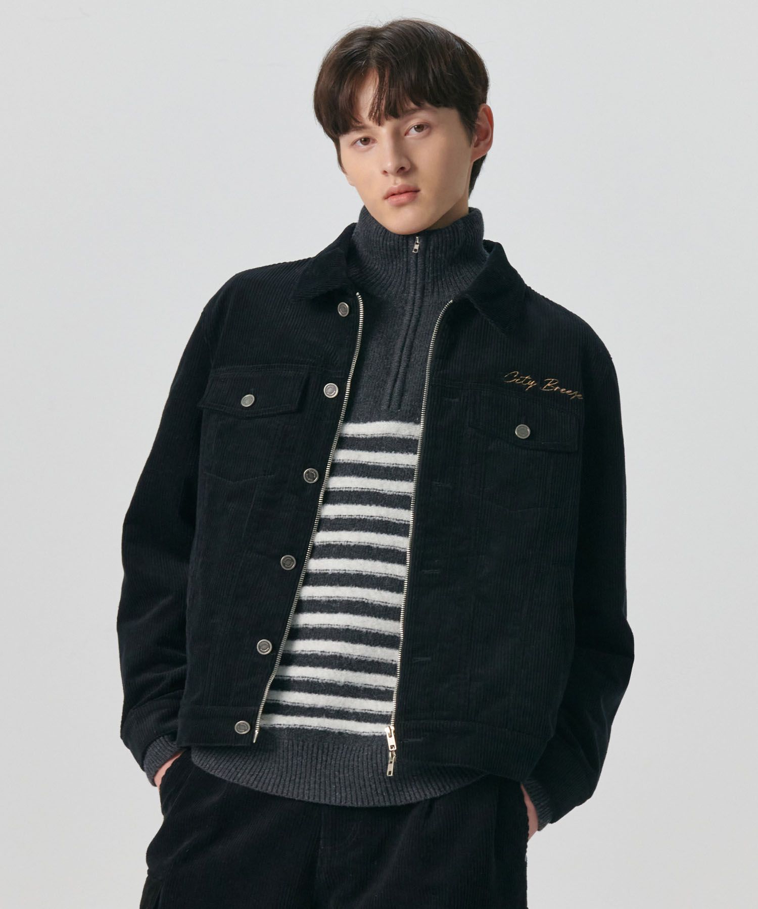 ジャケット citybreeze Corduroy padded jumper_NAVY MUSINSA | CITYBREEZE Corduroy Trucker Jumper_BLACK