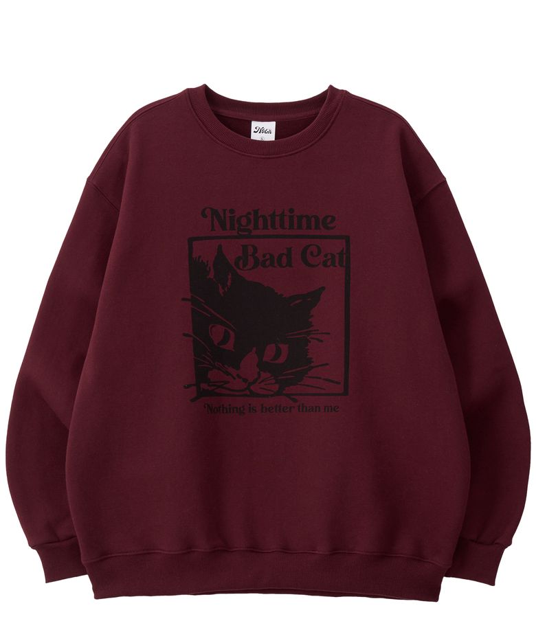 BAD CAT SWEATSHIRT_burgundy