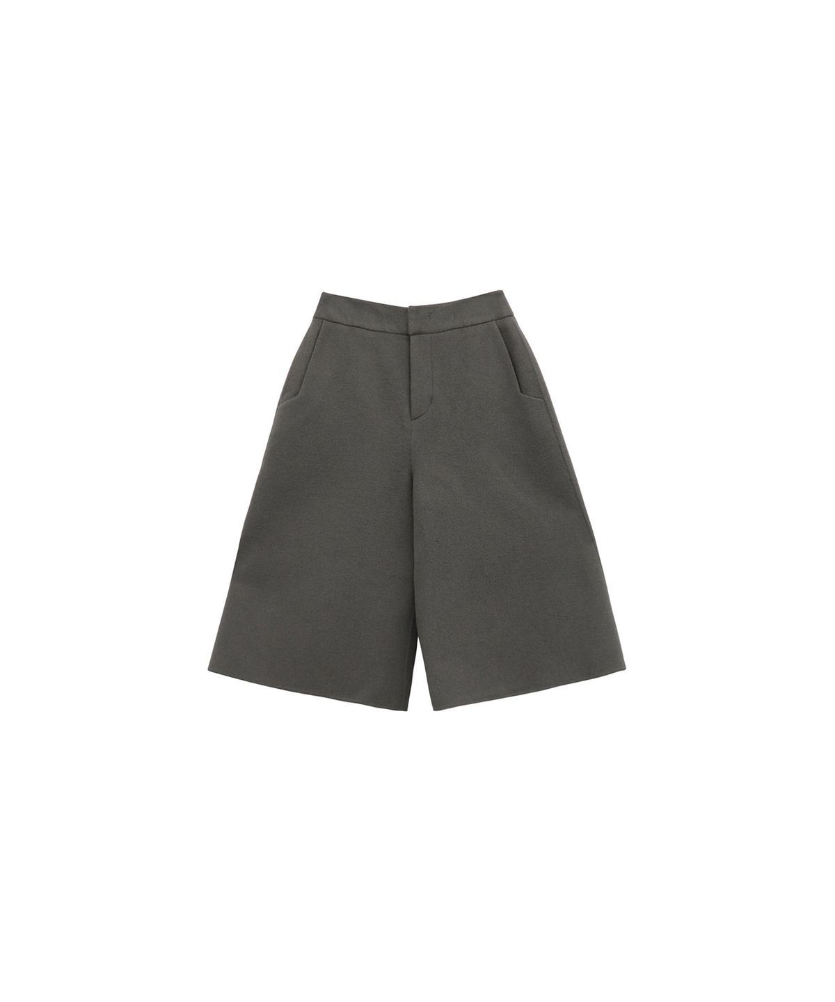 트리밍버드(TREEMINGBIRD) Handmade) Wool Half Pants [ Khaki Gray ]