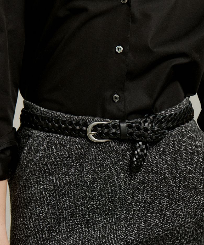 twist leather black belt