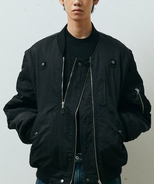 워시드 나일론 엠에이원 봄버자켓_블랙