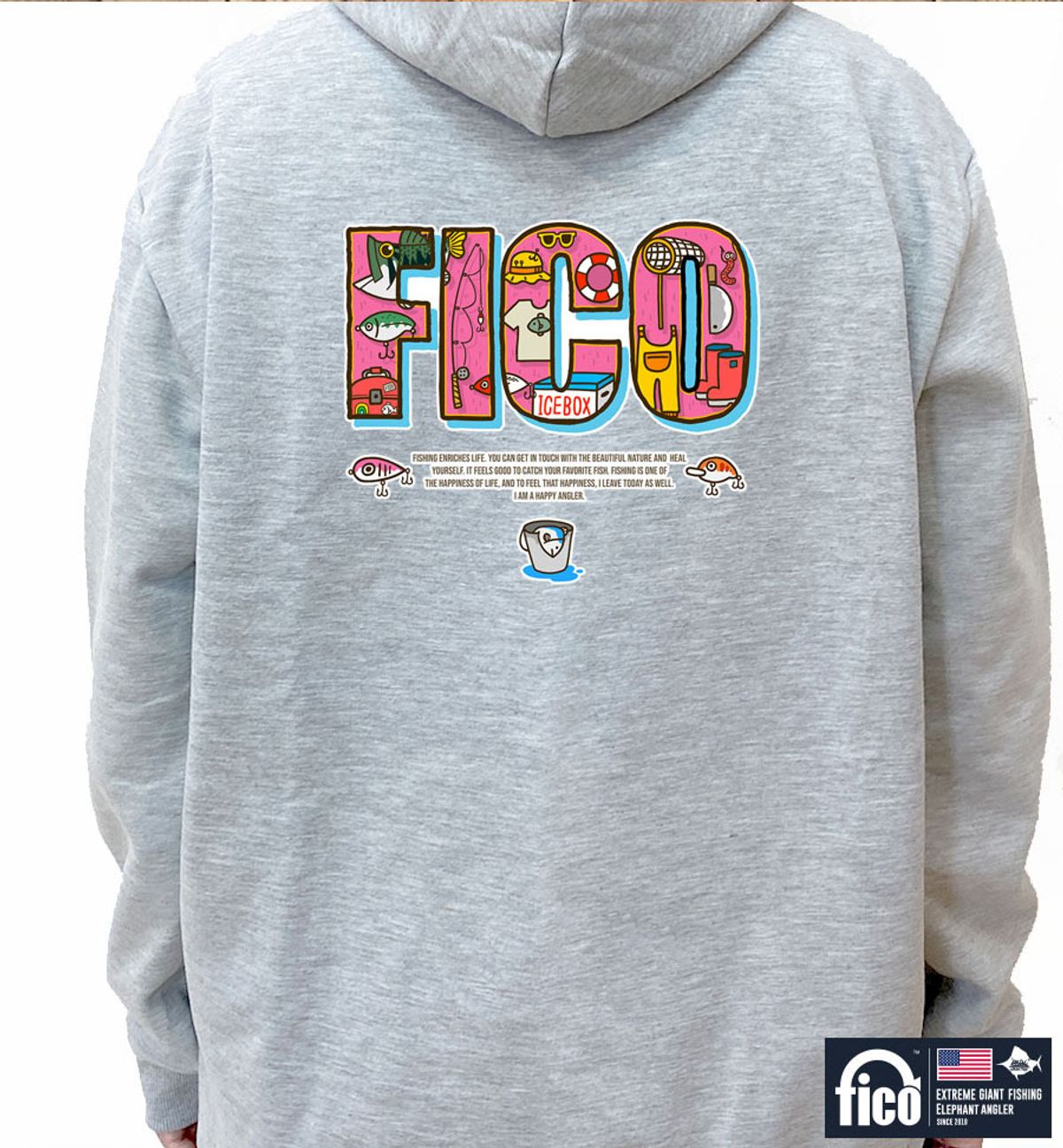 돌돌(DOLDOL) FICO-HOODY-106  익스트림 낚시 브랜드  피코 캐릭터 그래픽 후드티 후디