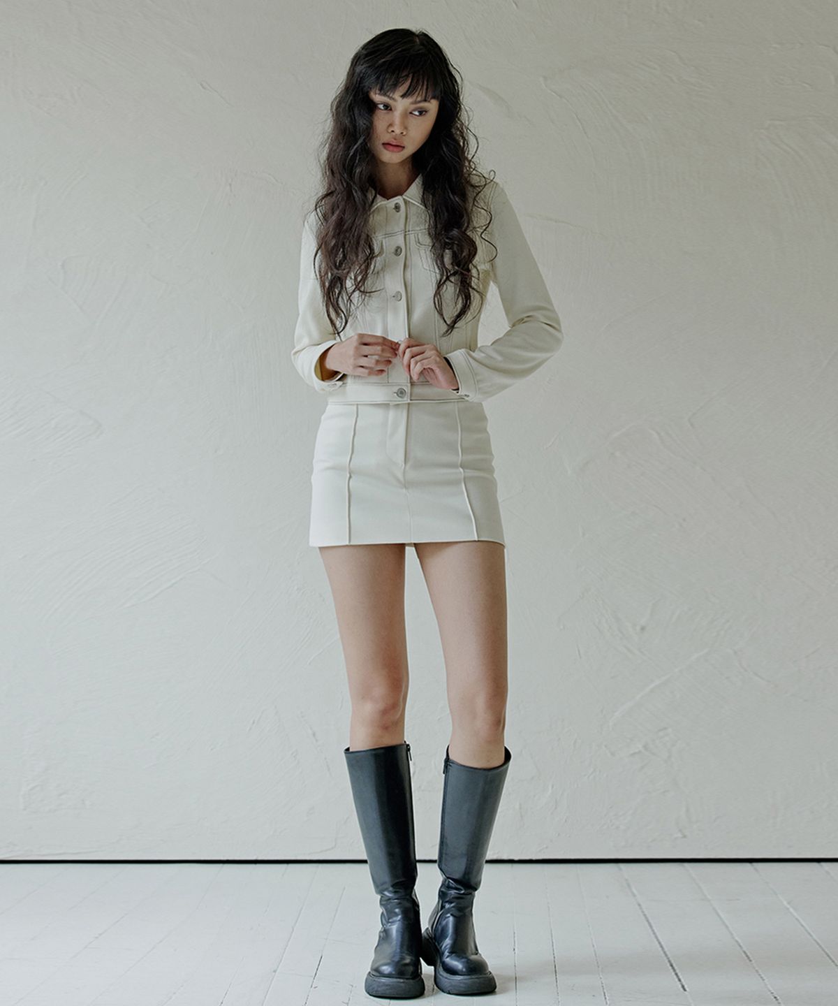 탑걸(TOPGIRL) HERRINGBONE MINI SKIRT_T326BT702