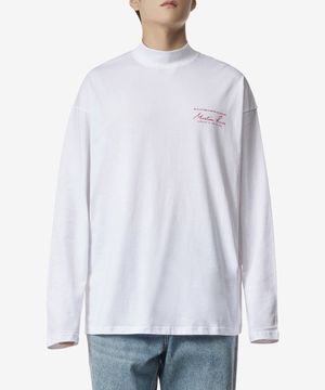 로고 하이넥 티셔츠 - 화이트 / CMR605WHITE