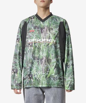 패널드 풋볼 티셔츠 - 그린 / MRAW23129GRPBK