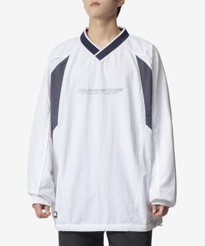 로고 프린트 맨투맨 - 화이트:네이비 / MRAW23136WHNA