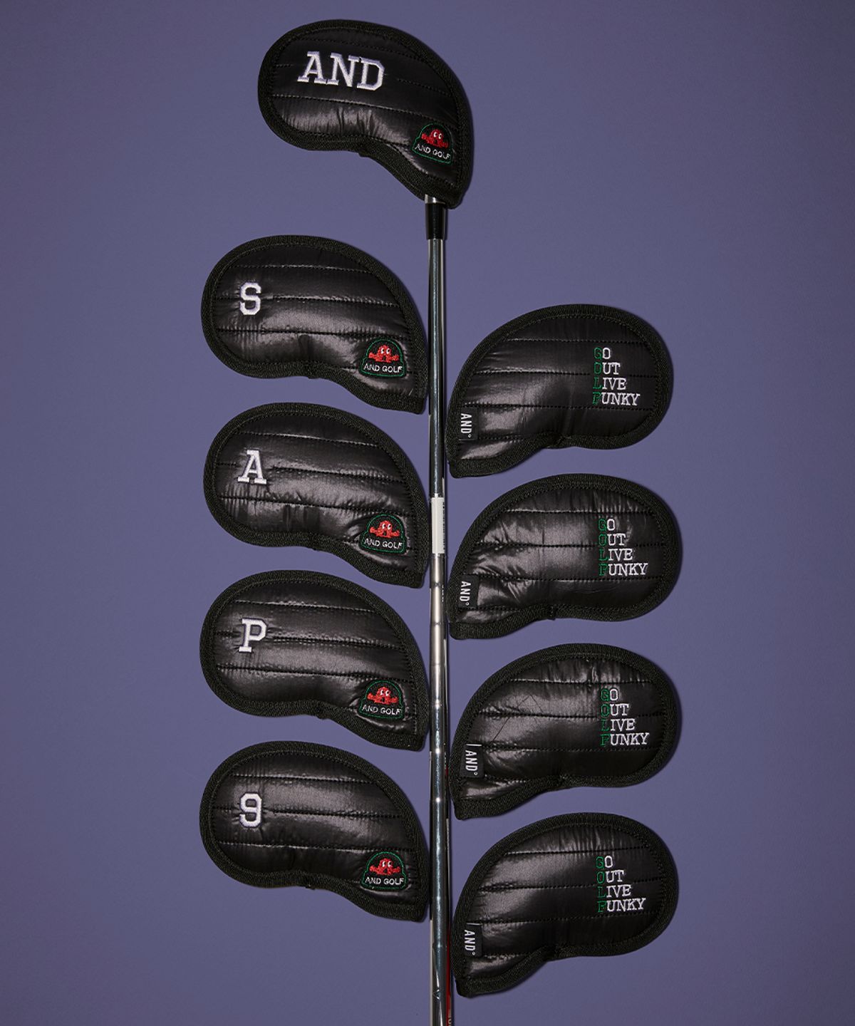 앤드 골프(AND GOLF) Padded Iron Cover Black