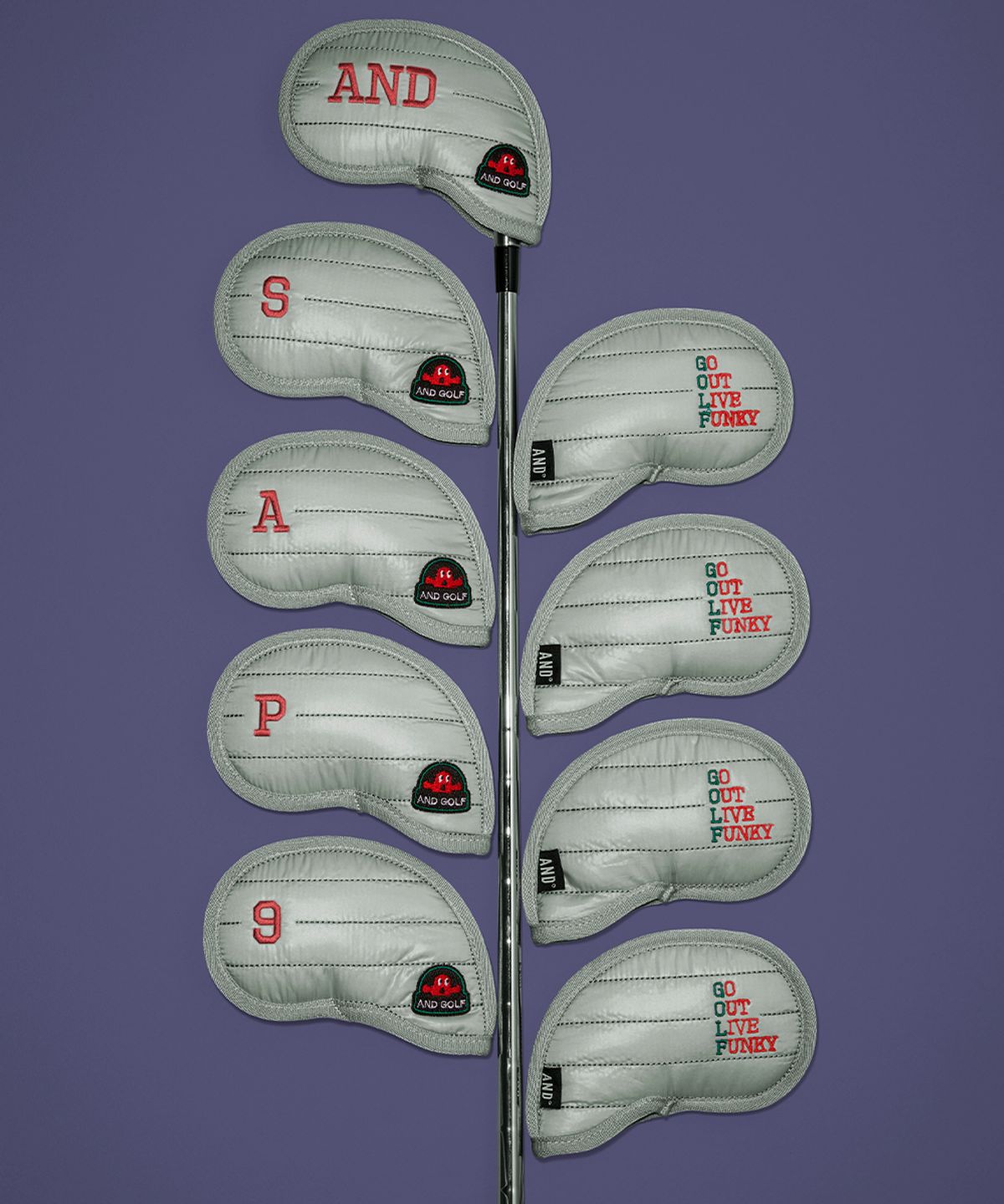 앤드 골프(AND GOLF) Padded Iron Cover Metalic Gray