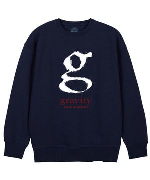 시그니처 그래비티 루즈핏 맨투맨_네이비