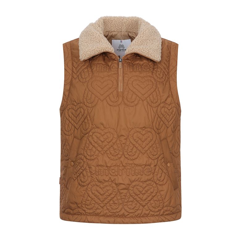 Heart Quilting Padding Vest_Camel