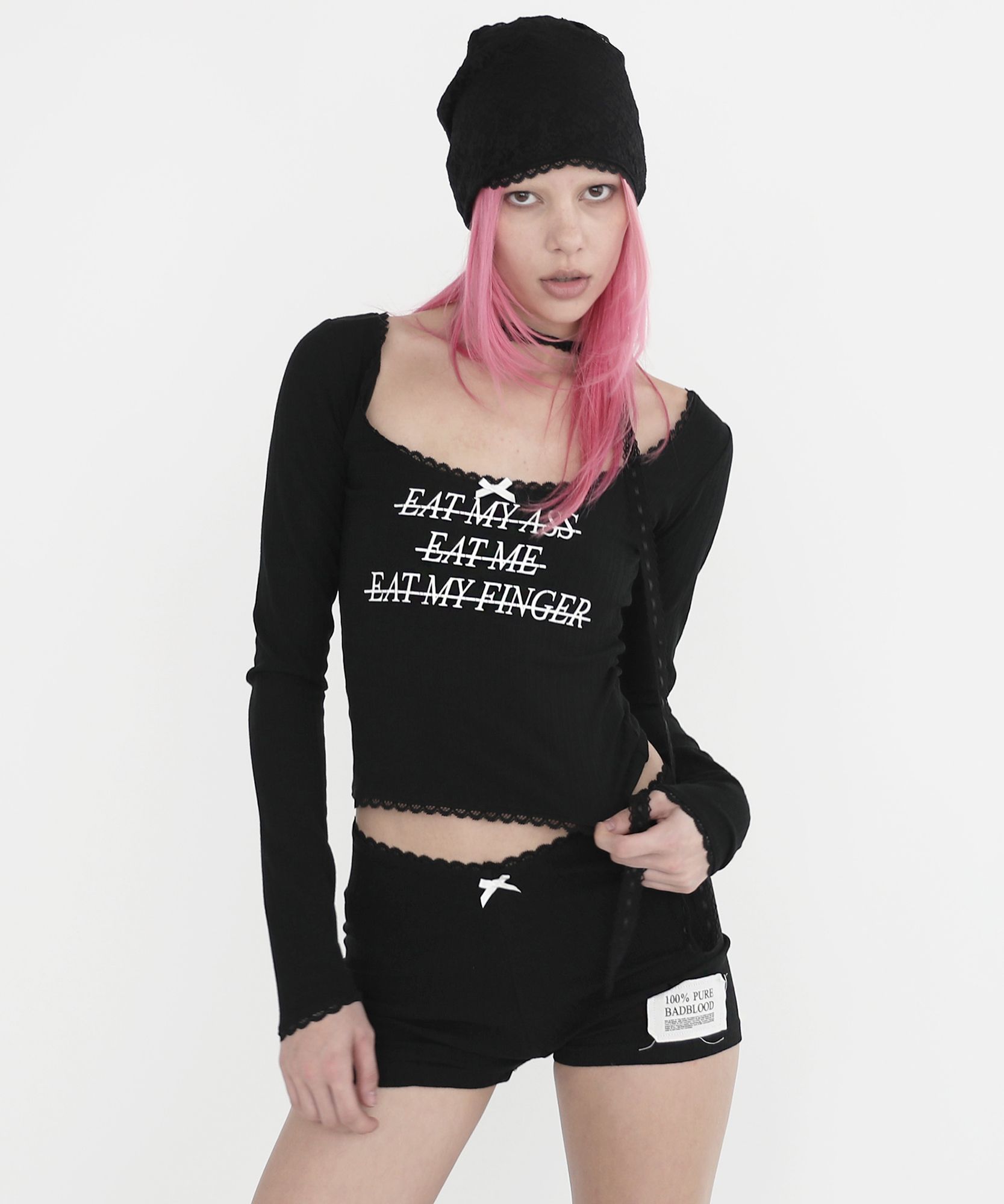 ◆BADBLOOD◆ Eat Me Slim T-Shirt Black MUSINSA | BADBLOOD Eat Me Long Sleeve - Black
