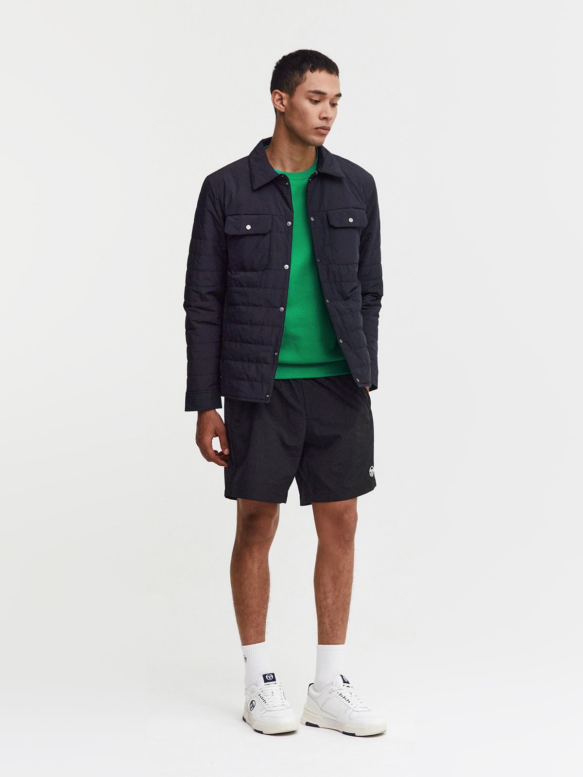 세르지오 타키니(SERGIO TACCHINI) M 데일리 카라넥 패딩 점퍼 (Black)