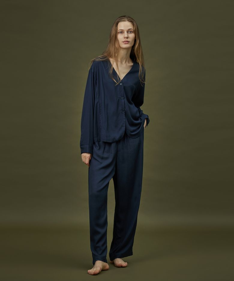 COZY ROUND PAJAMA SET_soft navy