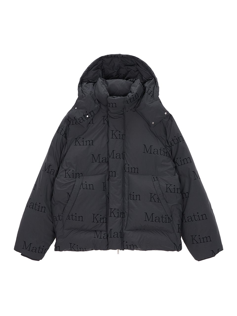 ダウンジャケット・コート [MATINKIM]matin pattern hood down jumper in charcoal MUSINSA | MATIN KIM MATIN PATTERN HOOD DOWN JUMPER IN CHARCOAL