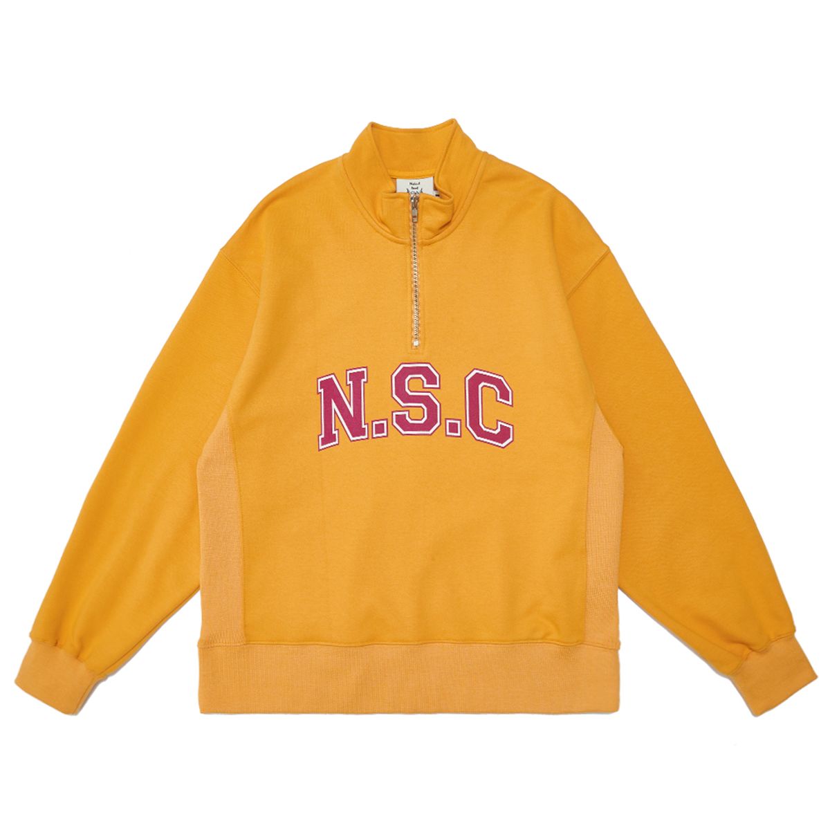 네이키드서프클럽(NAKED SURF CLUB) 페트 리사이클 N.S.C 지퍼맨투맨(Mustard)