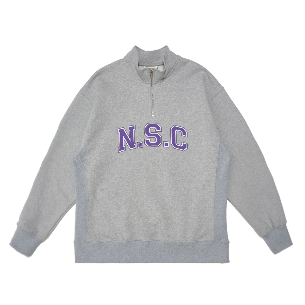 네이키드서프클럽(NAKED SURF CLUB) 페트 리사이클 N.S.C 지퍼맨투맨(Grey)
