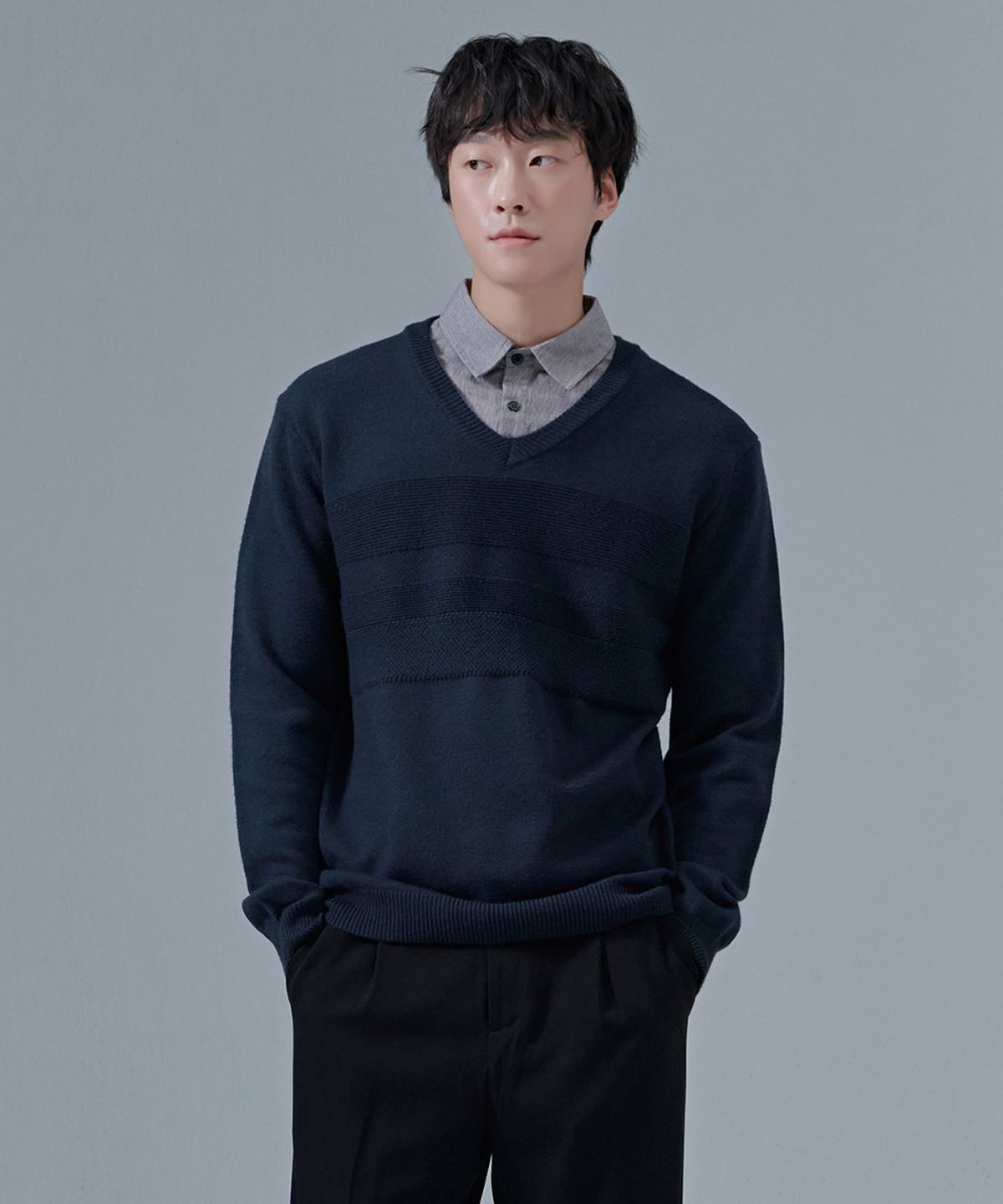 체이스컬트(CHASECULT) 남성 셔츠 레이어드 스웨터-CFRK5212D0G