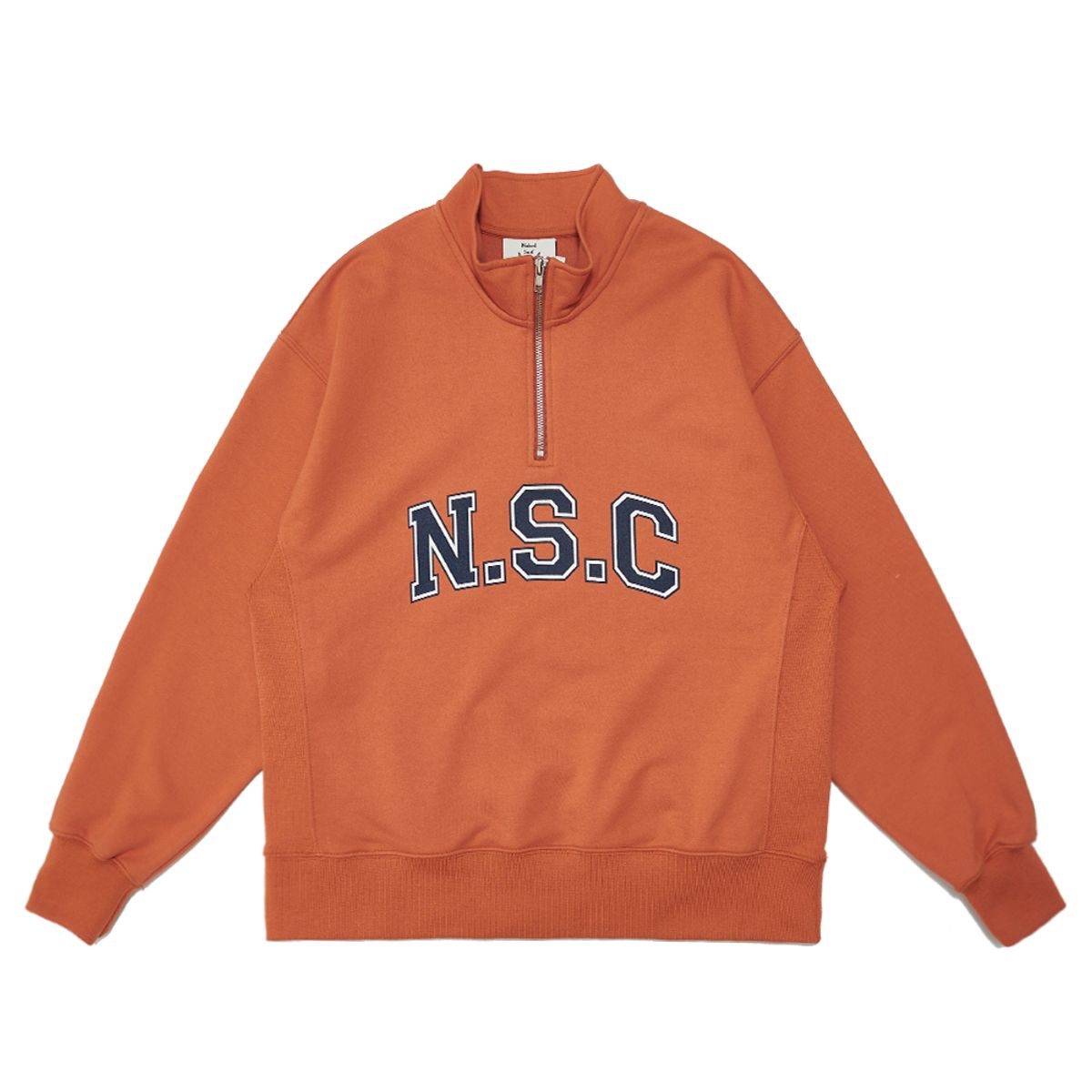 네이키드서프클럽(NAKED SURF CLUB) 페트 리사이클 N.S.C 지퍼맨투맨(Orange)