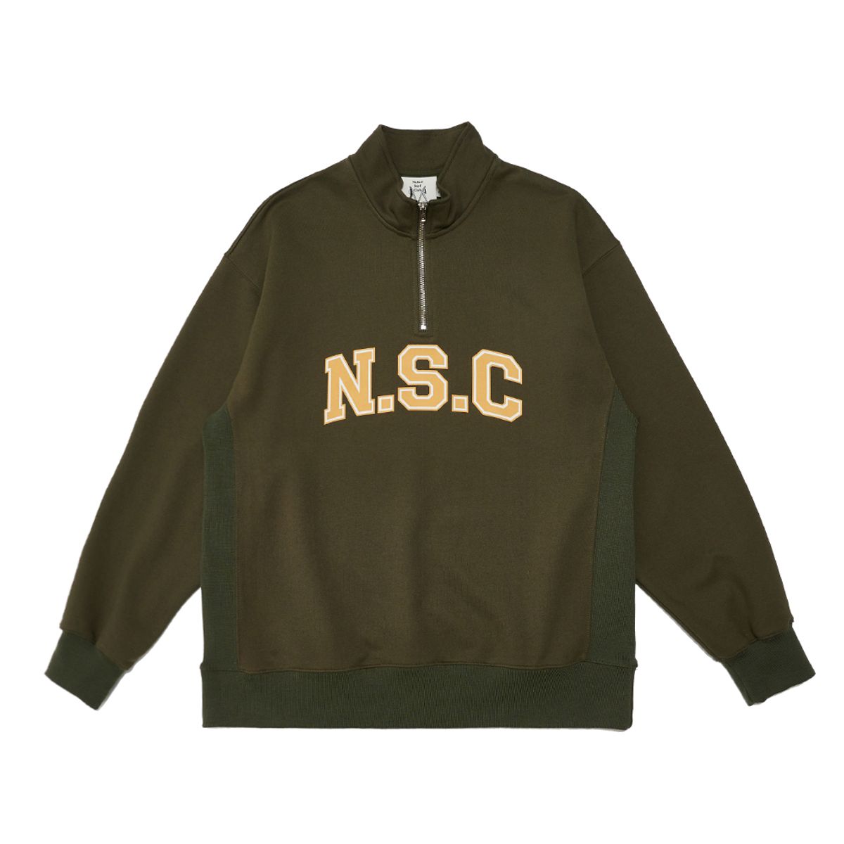 네이키드서프클럽(NAKED SURF CLUB) 페트 리사이클 N.S.C 지퍼맨투맨(Khaki)
