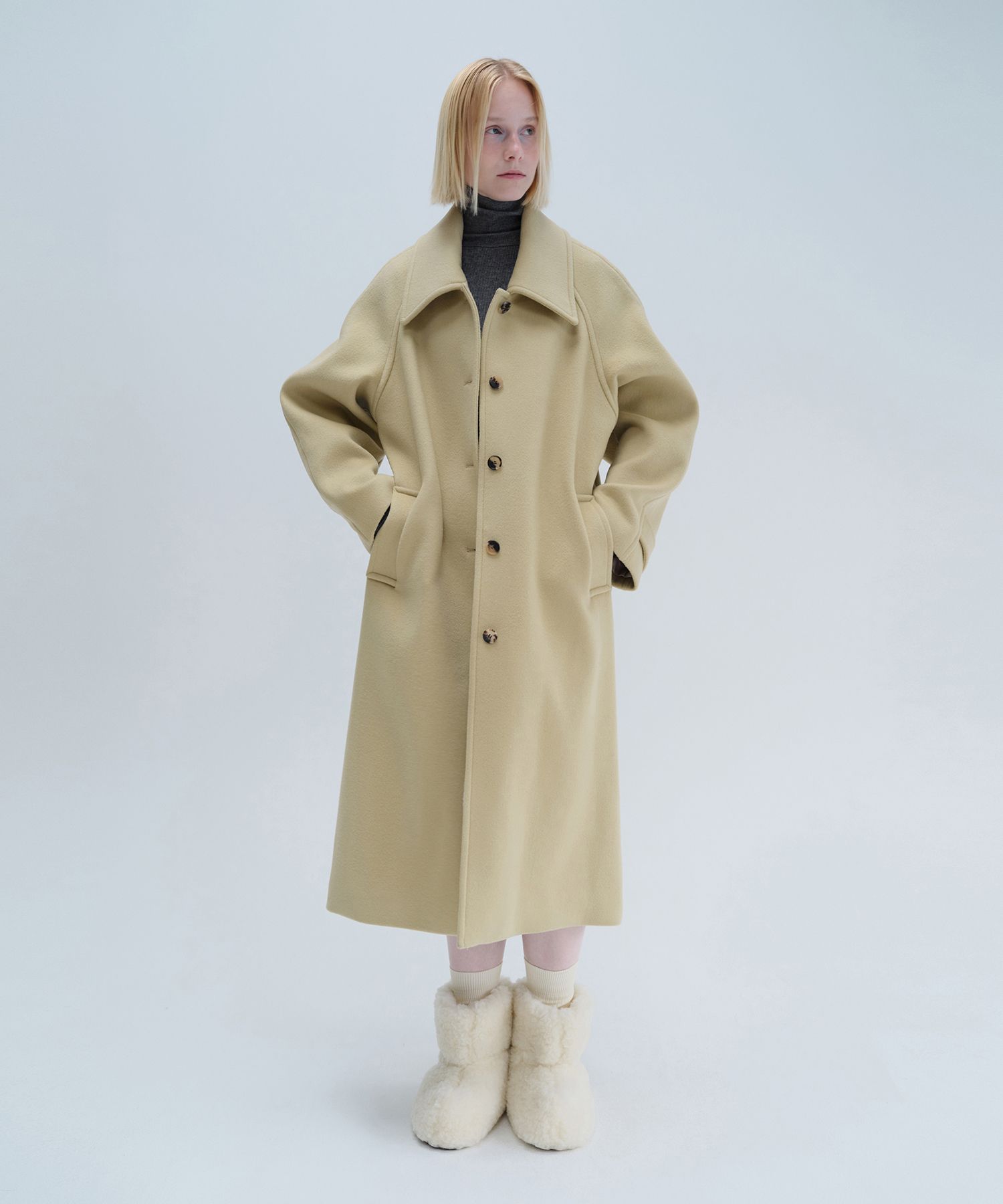 SサイズT/W KERSEY BALMACAAN COAT