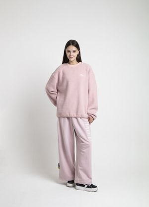 유니 플리스 맨투맨_PINK