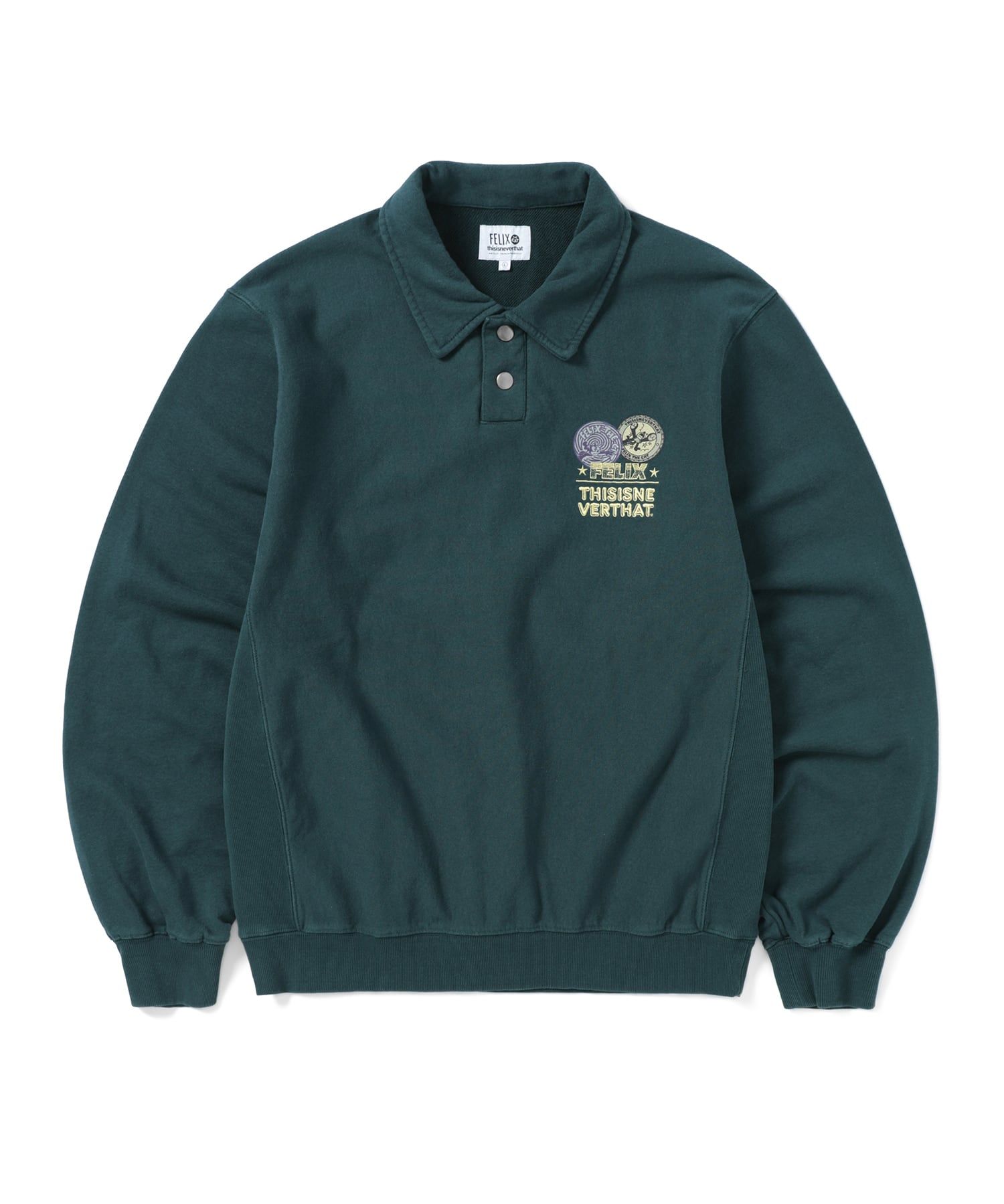 MUSINSA | thisisneverthat® TNT Felix Collar Sweatshirt Sea Green